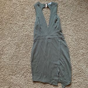 Bodycon mini dress with plunging neckline